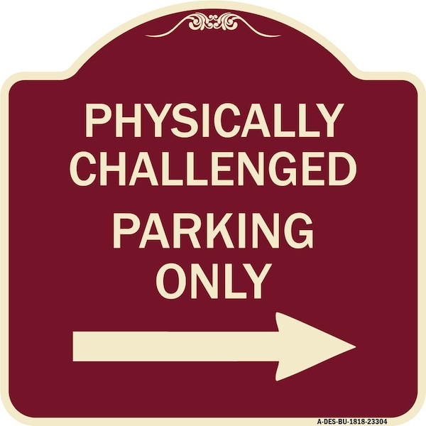 Signmission Physically Challenged Parking W/ Left Arrow Heavy-Gauge Aluminum Sign, 18" x 18", BU-1818-23304 A-DES-BU-1818-23304 - main